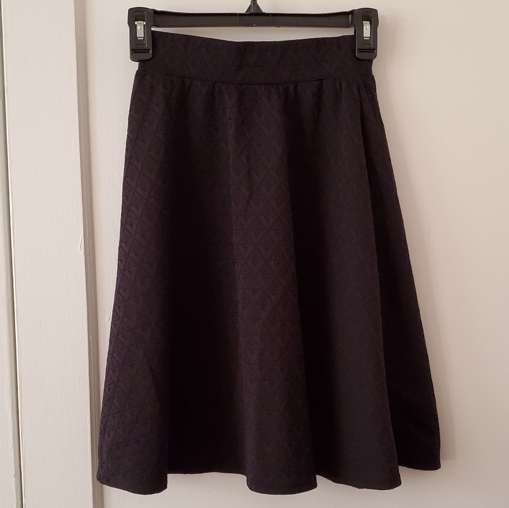 Joe B black geometric textured skater circle skirt